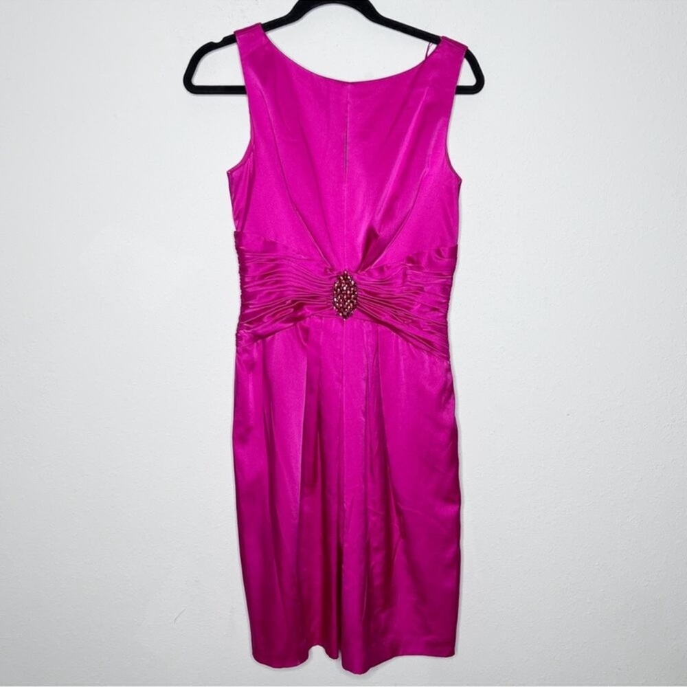 Kay Unger Pink Knee Length Satin Dress in EUC